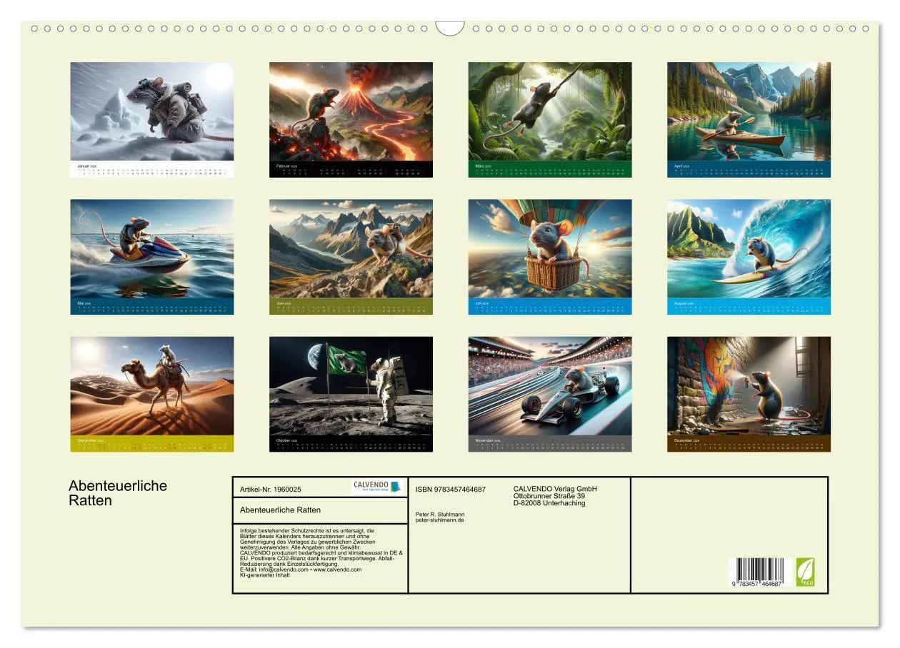 Bild: 9783457464687 | Abenteuerliche Ratten (Wandkalender 2026 DIN A2 quer), CALVENDO...