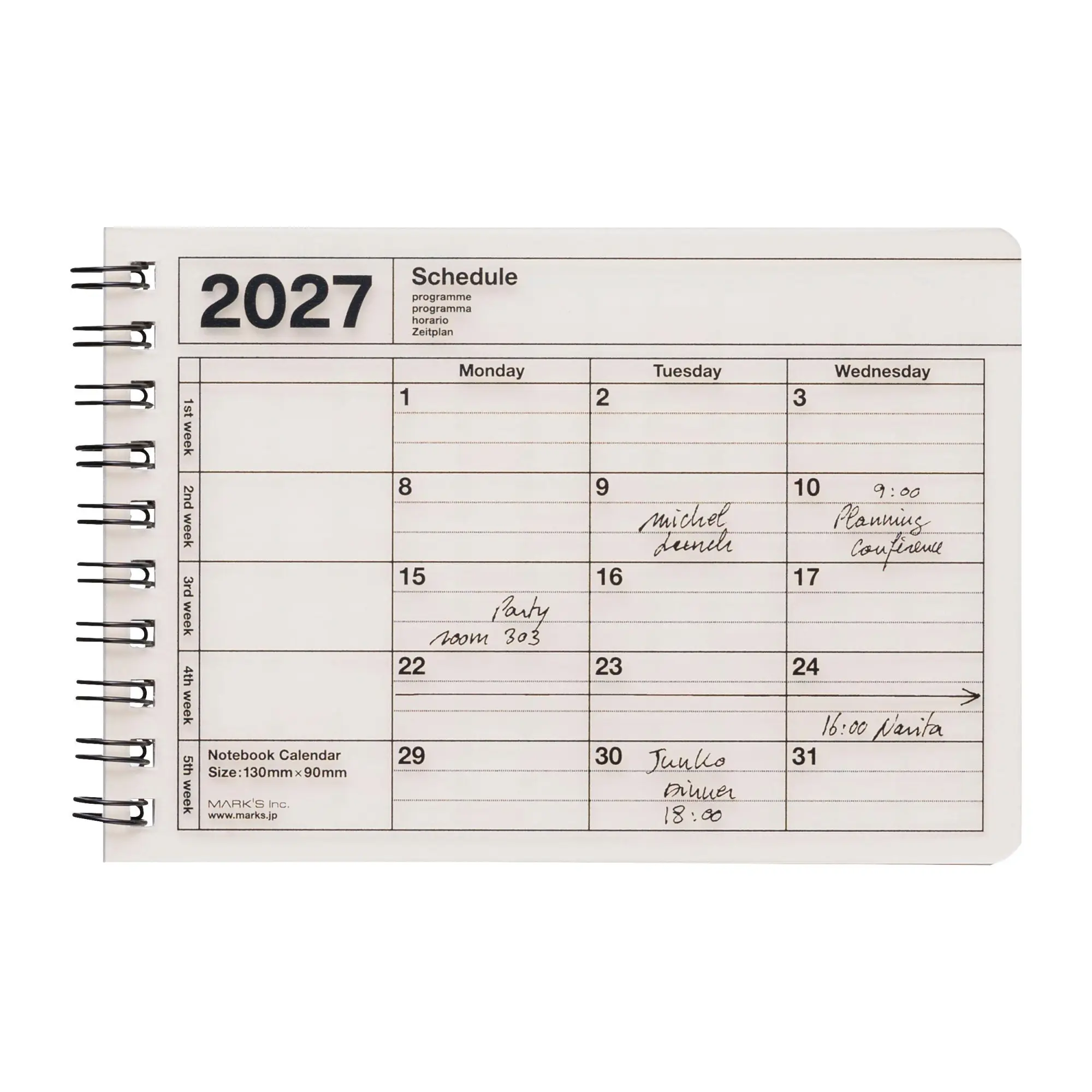 MARK'S 2027 Notebook Calendar XS // Ivory