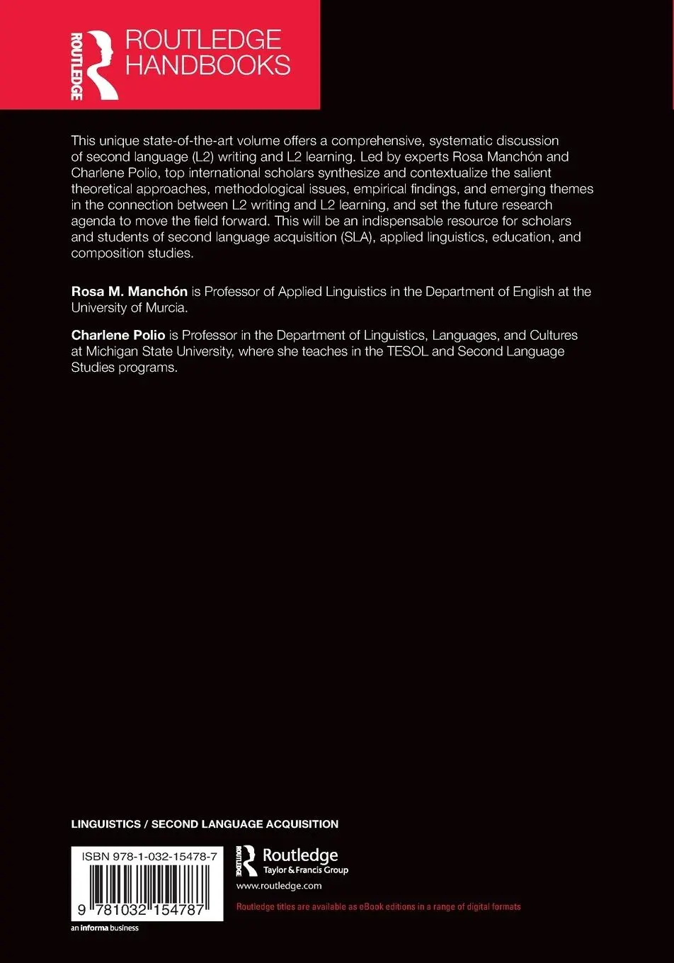 Rückseite: 9781032154787 | The Routledge Handbook of Second Language Acquisition and Writing