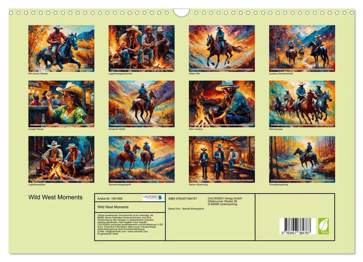 Bild: 9783457384787 | Wild West Moments (Wandkalender 2026 DIN A3 quer), CALVENDO...