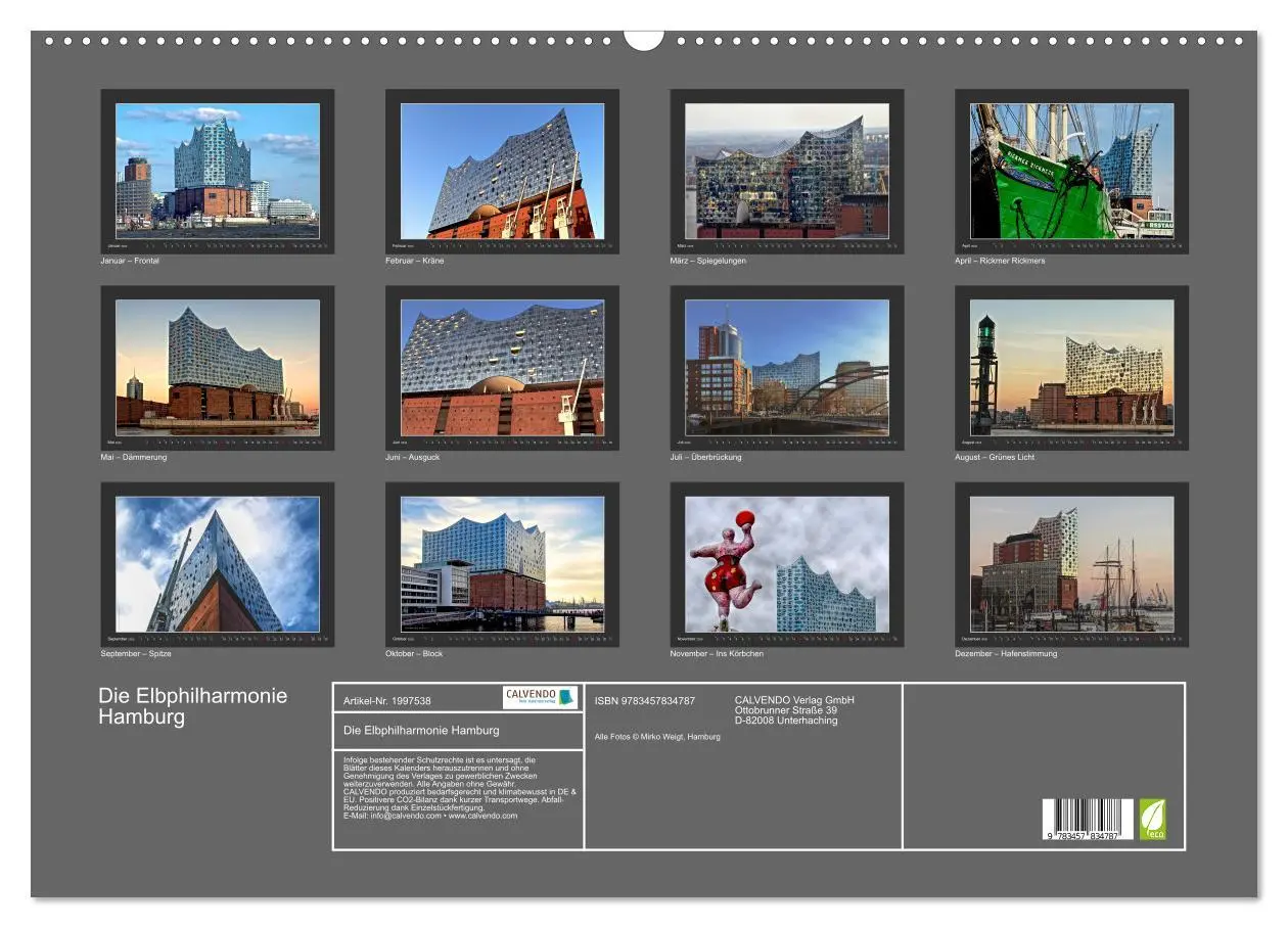 Bild: 9783457834787 | Die Elbphilharmonie Hamburg (Wandkalender 2026 DIN A2 quer),...