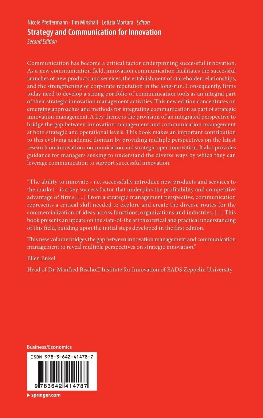 Rückseite: 9783642414787 | Strategy and Communication for Innovation | Nicole Pfeffermann (u. a.)