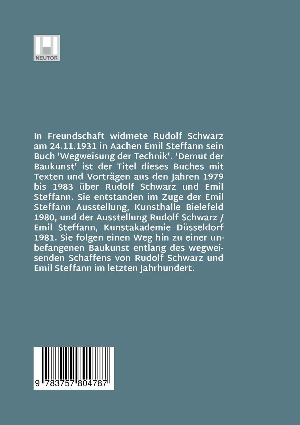 Rückseite: 9783757804787 | Demut der Baukunst | Rudolf Schwarz und Emil Steffann | Sundermann