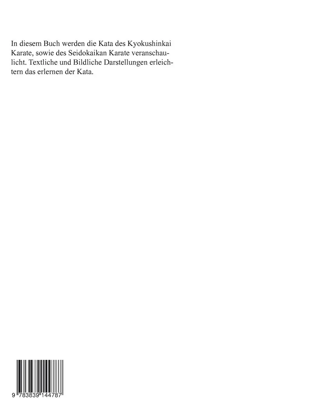 Rückseite: 9783839144787 | Karate Kata - Kyokushinkai und Seidokaikan | Jens Gärtner | Buch