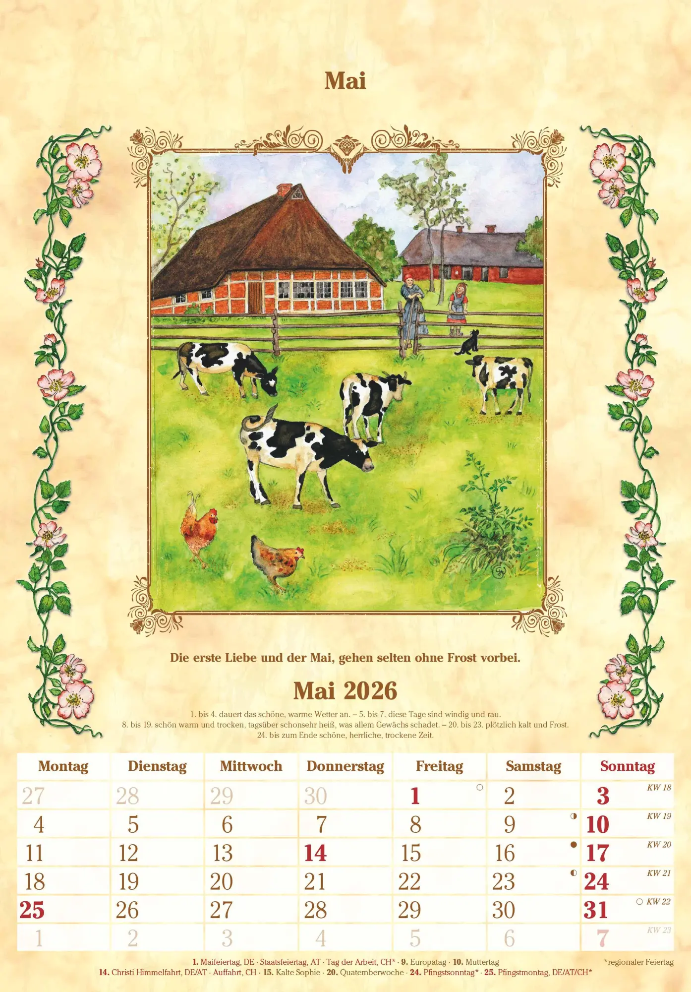 Bild: 4069095004887 | Bauernkalender 2026 - Bildkalender 23,7x34 cm - mit...