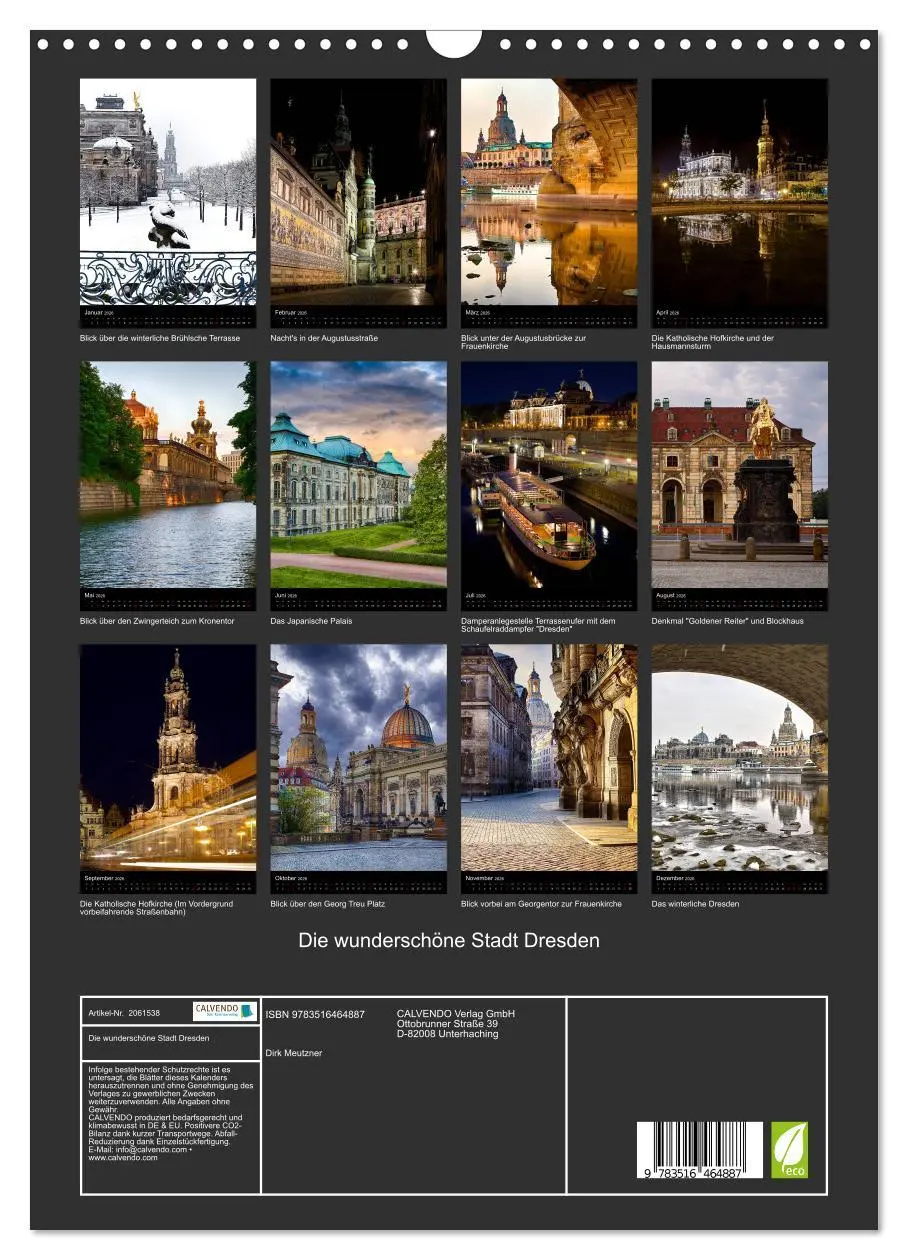Bild: 9783516464887 | Die wunderschöne Stadt Dresden (Wandkalender 2026 DIN A3 hoch),...