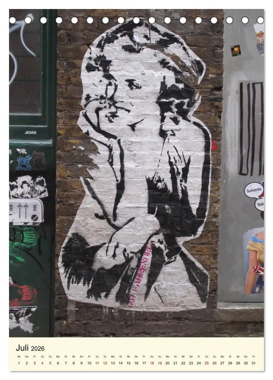 Bild: 9783516384987 | StreetArt London (Tischkalender 2026 DIN A5 hoch), CALVENDO...