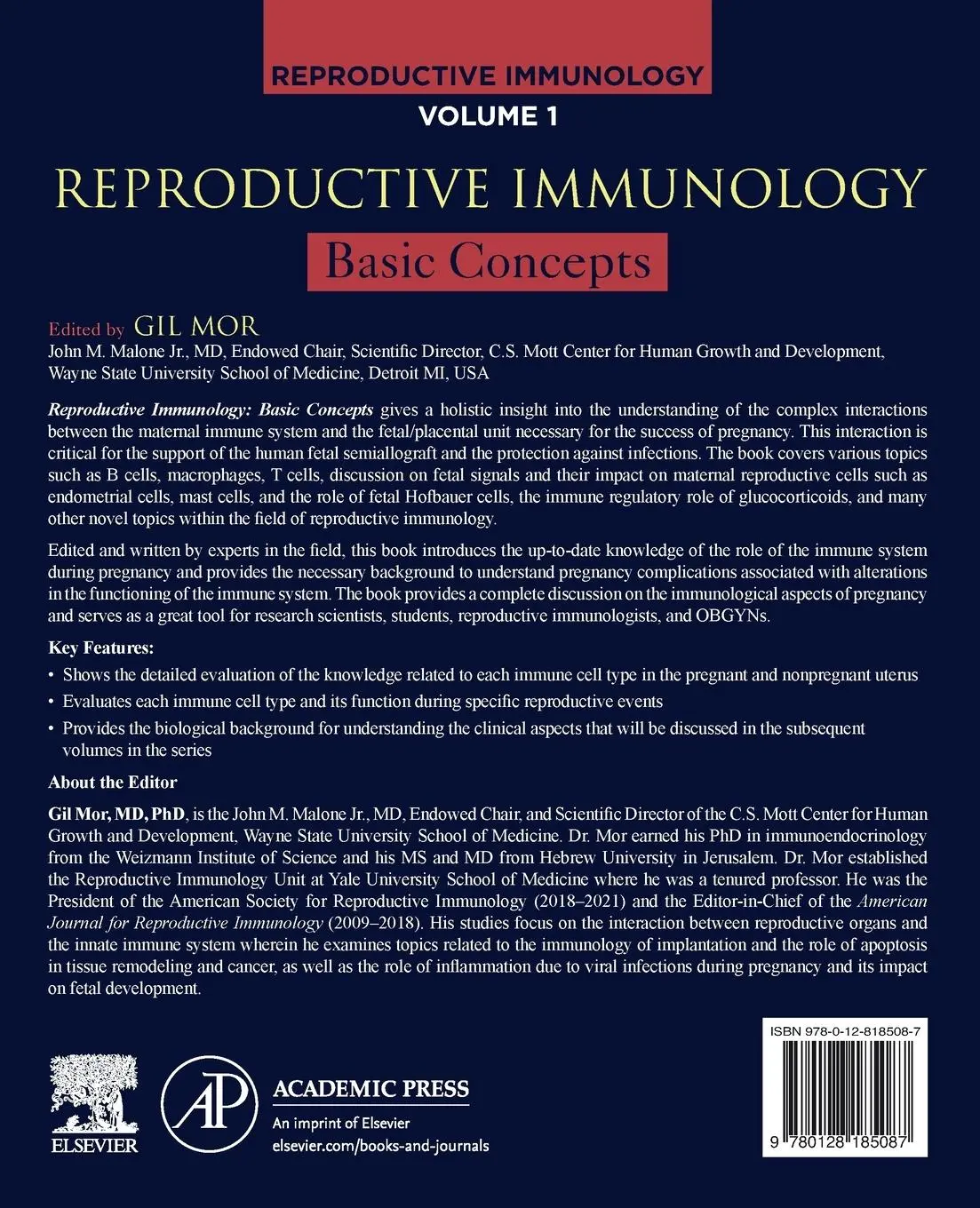 Rückseite: 9780128185087 | Reproductive Immunology | Basic Concepts | Gil Mor | Taschenbuch
