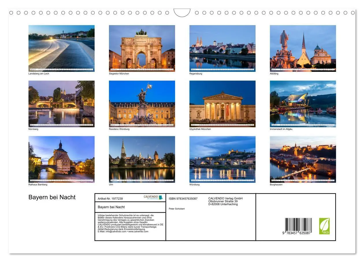 Bild: 9783457635087 | Bayern bei Nacht (Wandkalender 2026 DIN A3 quer), CALVENDO...
