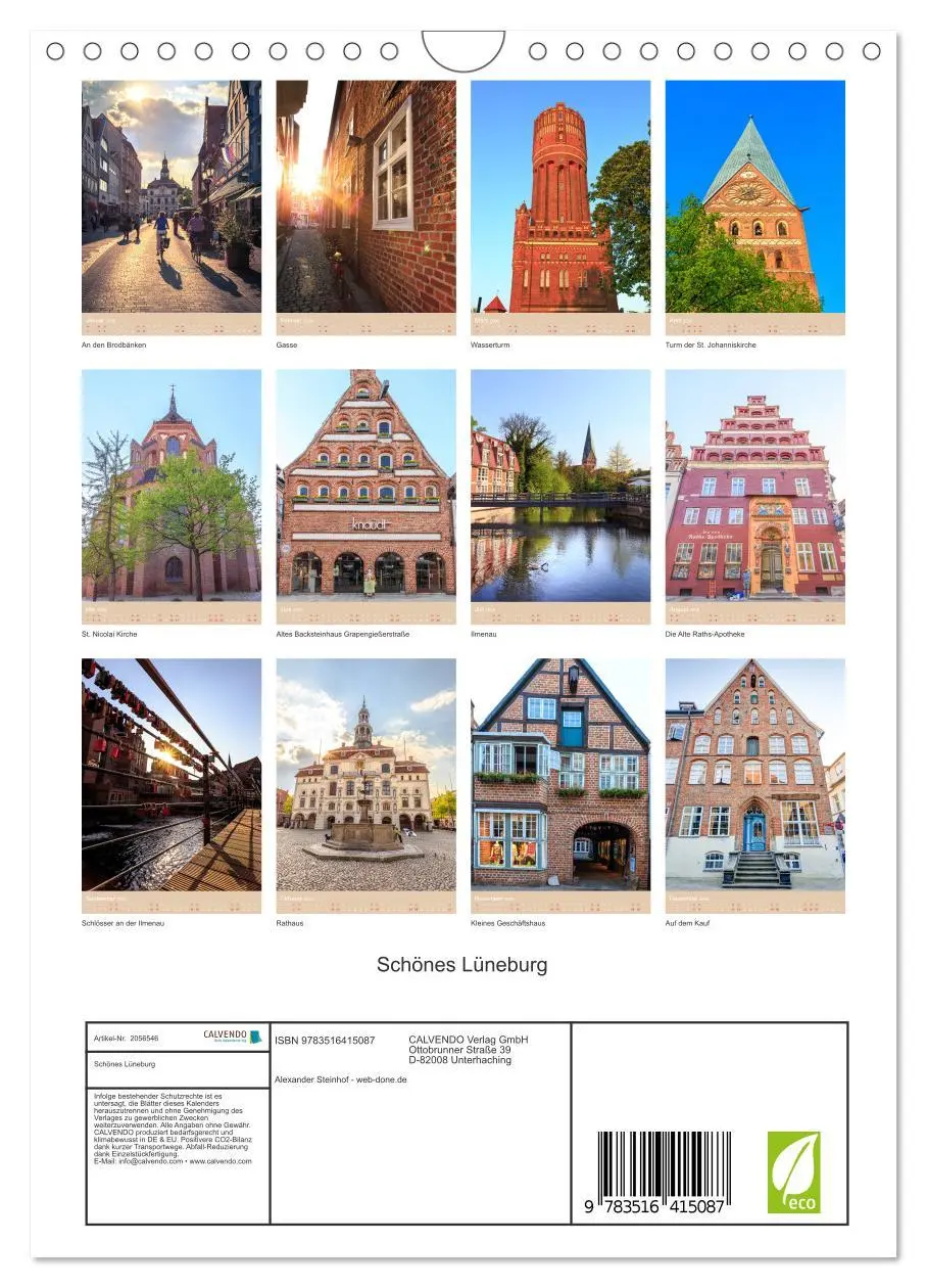 Bild: 9783516415087 | Schönes Lüneburg (Wandkalender 2026 DIN A4 hoch), CALVENDO...