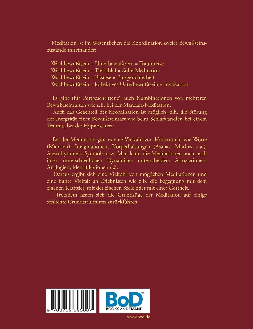 Rückseite: 9783752895087 | Meditation für Anfänger | Harry Eilenstein | Taschenbuch | 56 S.