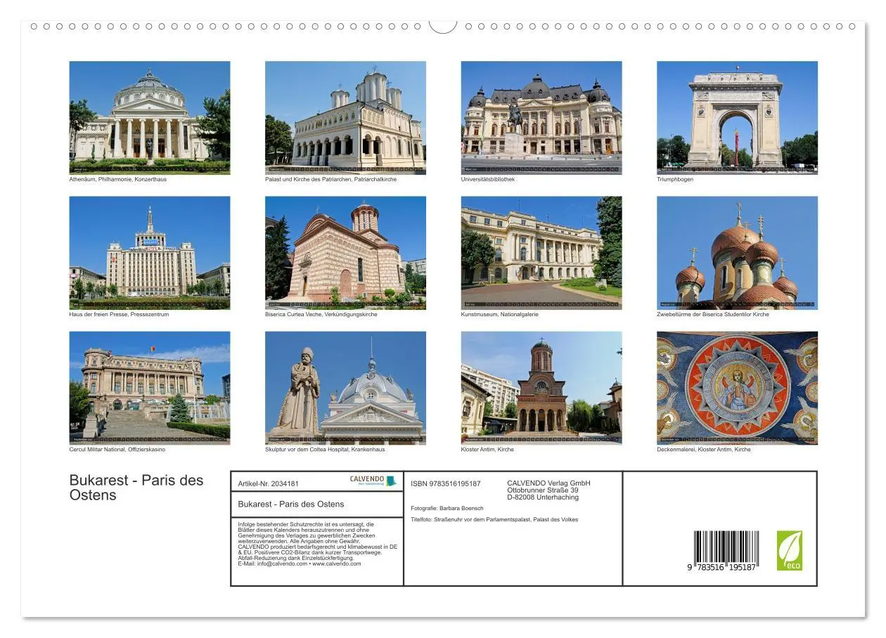 Bild: 9783516195187 | Bukarest - Paris des Ostens (hochwertiger Premium Wandkalender 2026...