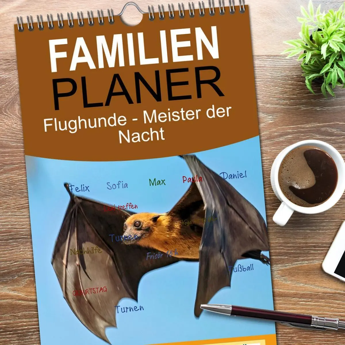 Bild: 9783516715187 | Familienplaner 2026 - Flughunde - Meister der Nacht mit 5 Spalten...