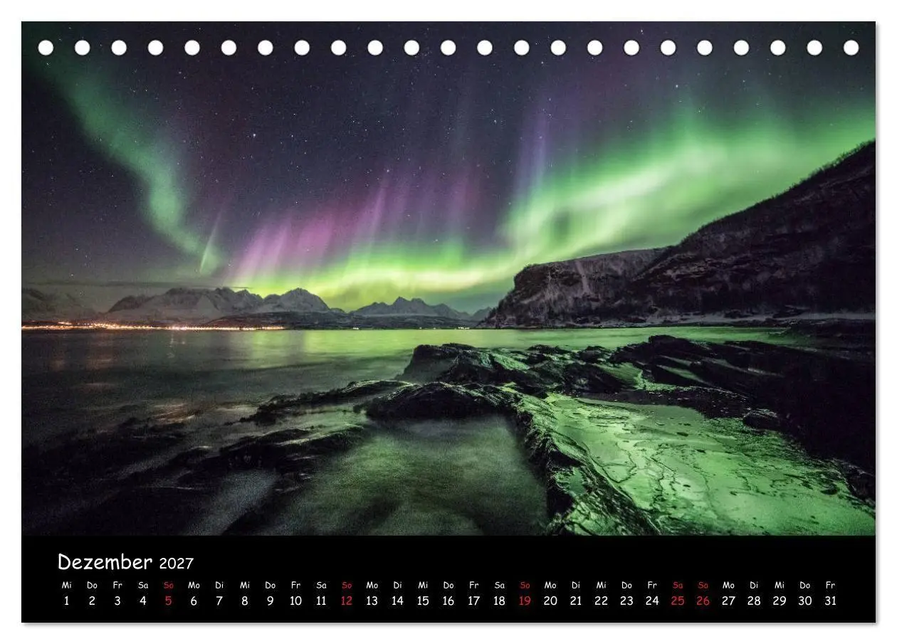 Bild: 9783569735187 | Nordlichtkalender (Tischkalender 2027 DIN A5 quer), CALVENDO...