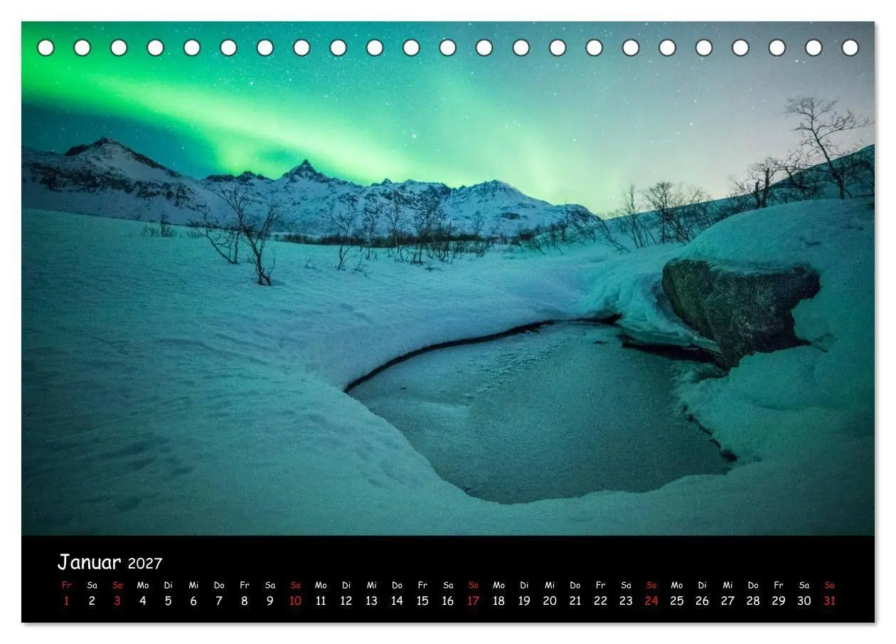 Bild: 9783569735187 | Nordlichtkalender (Tischkalender 2027 DIN A5 quer), CALVENDO...