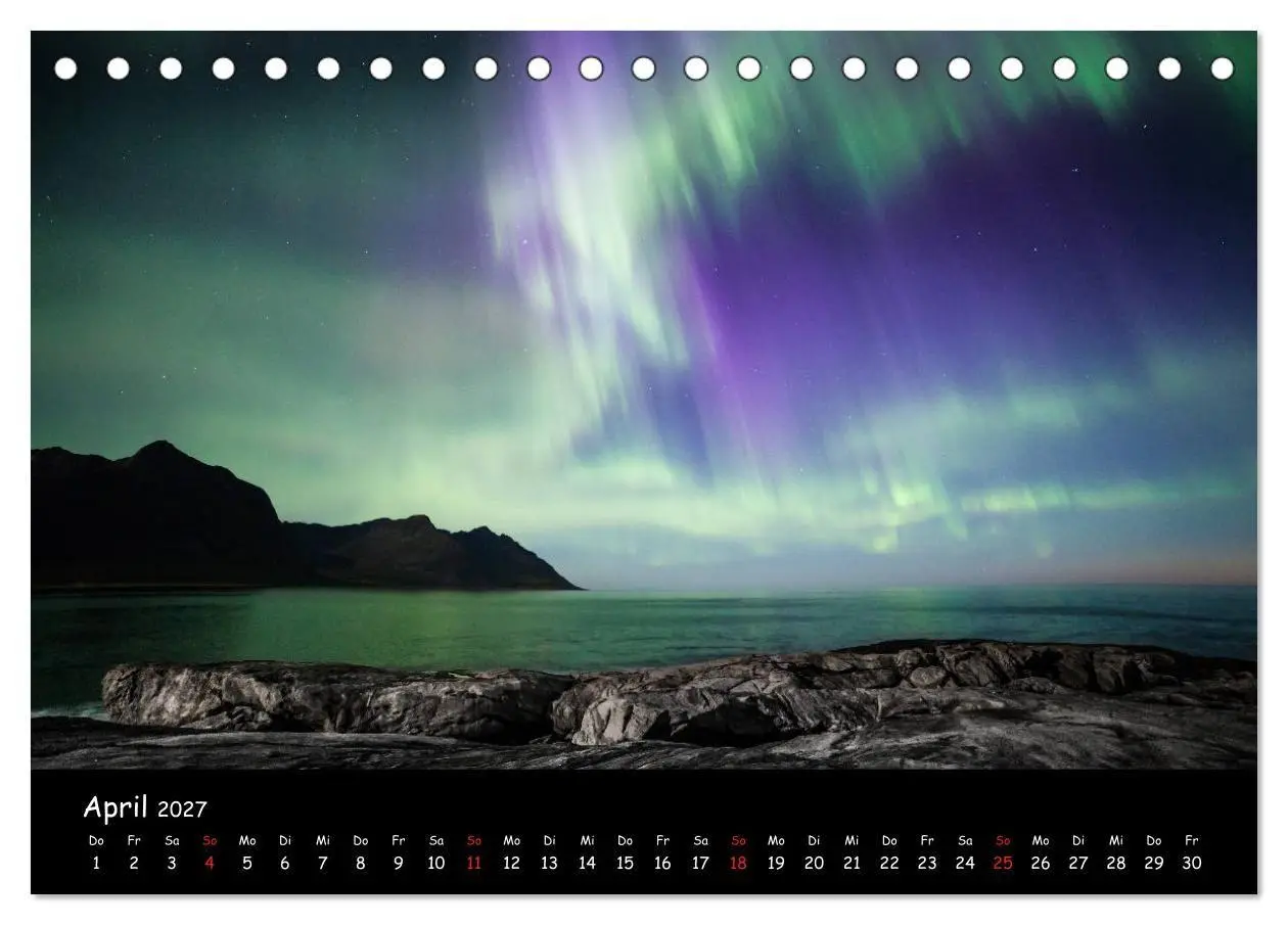Bild: 9783569735187 | Nordlichtkalender (Tischkalender 2027 DIN A5 quer), CALVENDO...