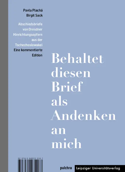 Cover: 9783960235187 | "Behaltet diesen Brief als Andenken an mich" / "Tento dopis si...