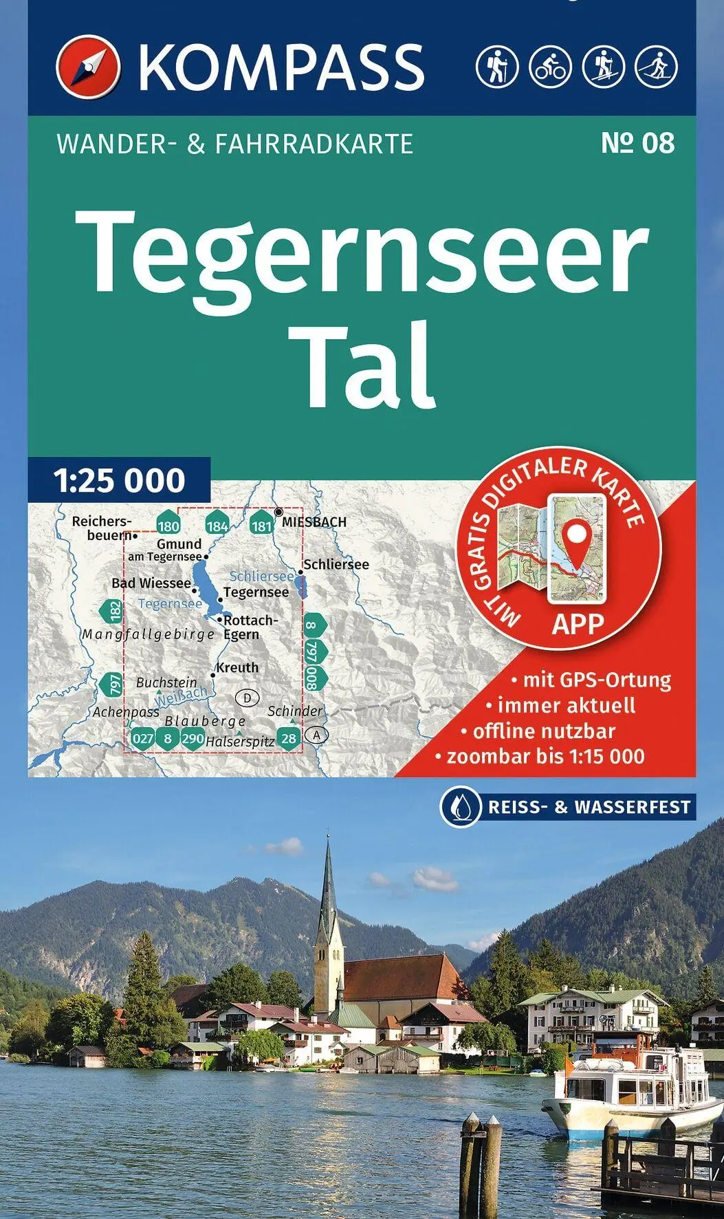 Cover: 9783991545187 | KOMPASS Wanderkarte 08 Tegernseer Tal 1:25.000 | (Land-)Karte | 2026