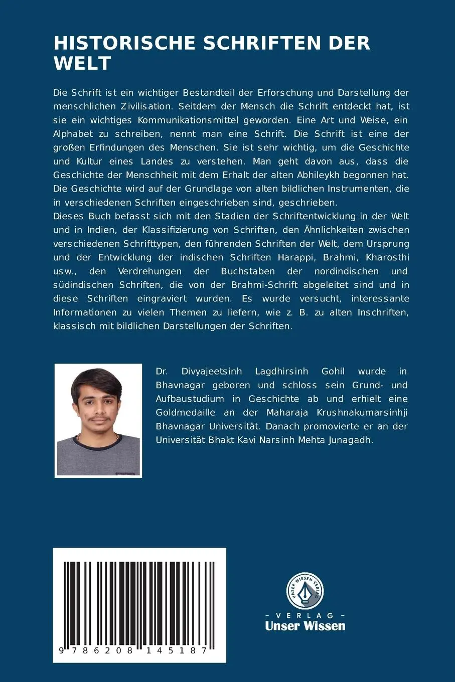 Rückseite: 9786208145187 | HISTORISCHE SCHRIFTEN DER WELT | Divyajeetsinh Gohil | Taschenbuch