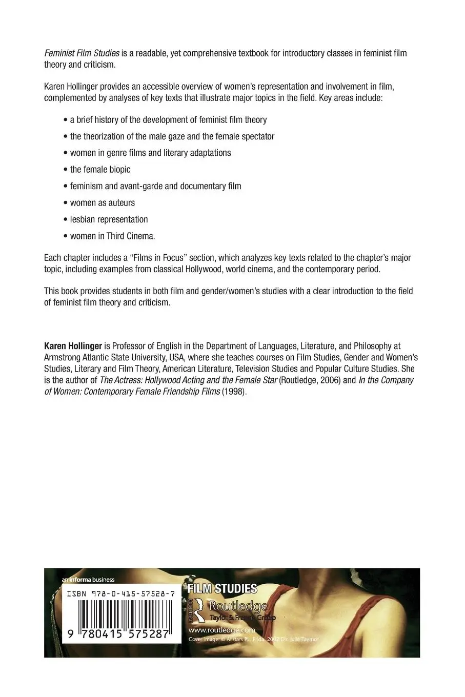 Rückseite: 9780415575287 | Feminist Film Studies | Karen Hollinger | Taschenbuch | Englisch