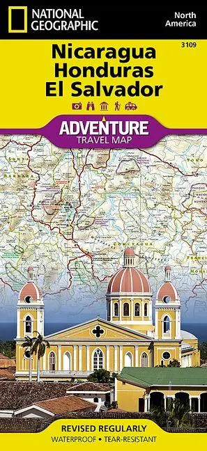 Cover: 9781566955287 | Nicaragua, Honduras, and El Salvador Map | National Geographic Maps