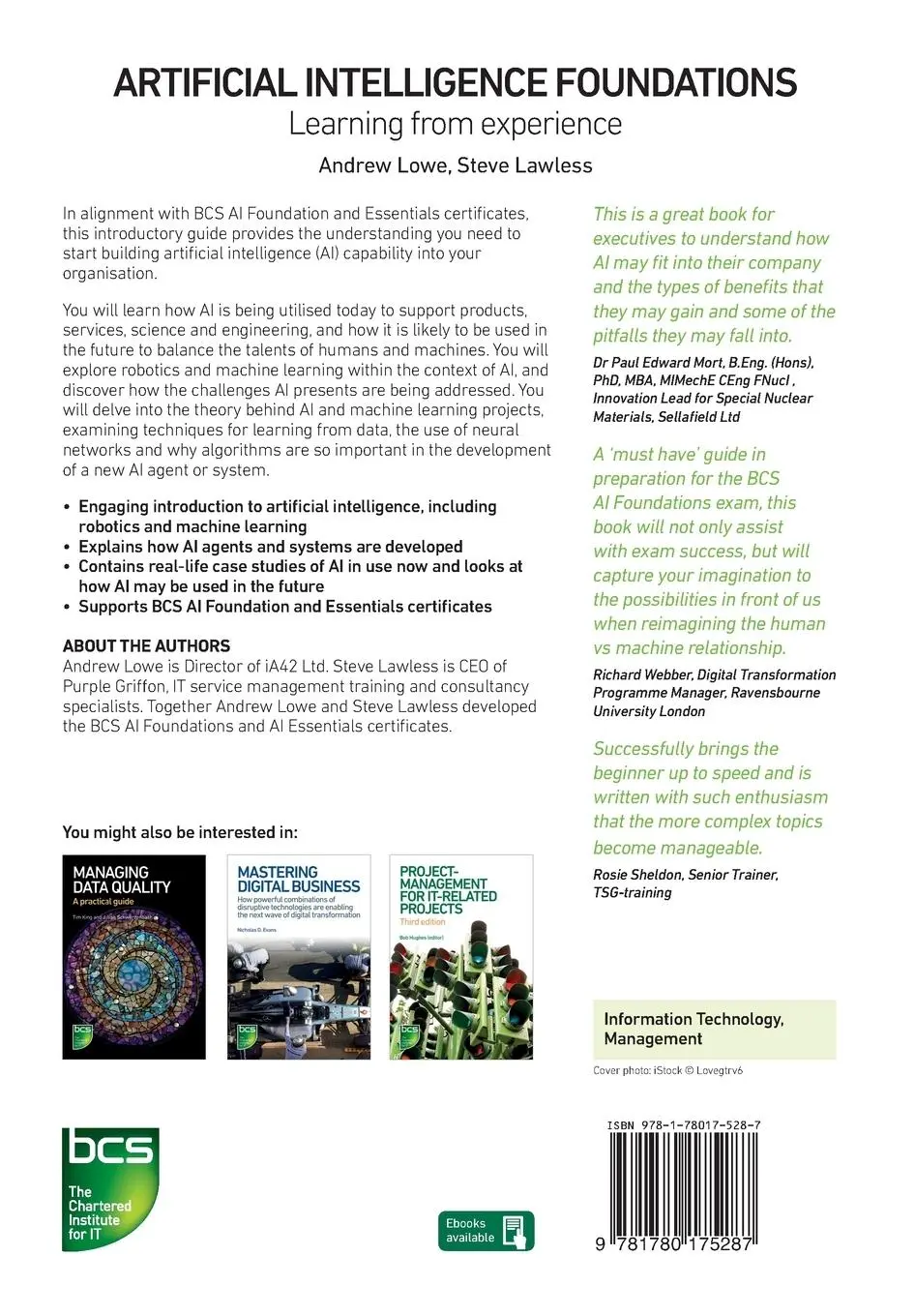 Rückseite: 9781780175287 | Artificial Intelligence Foundations | Learning from experience | Buch
