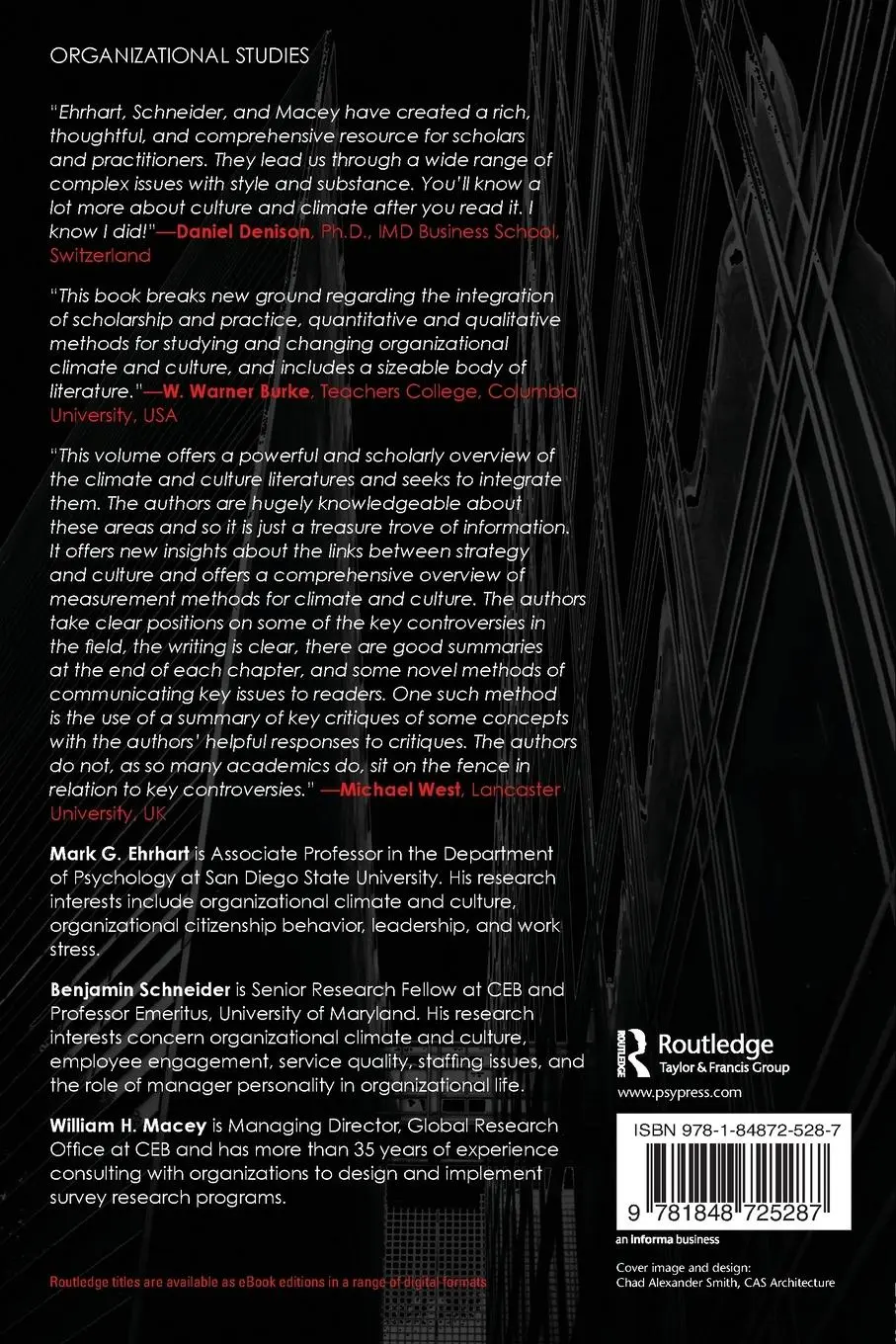 Rückseite: 9781848725287 | Organizational Climate and Culture | Mark G. Ehrhart (u. a.) | Buch