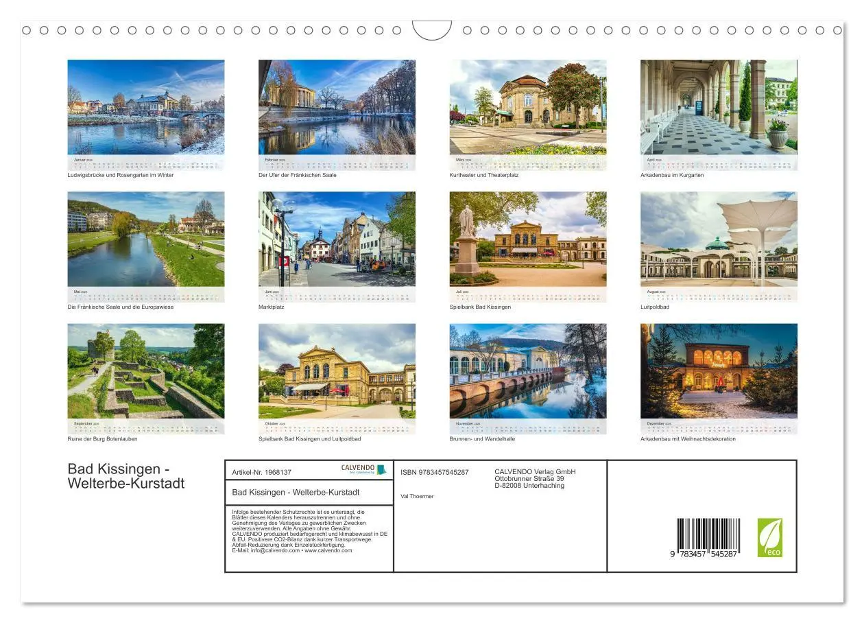 Bild: 9783457545287 | Bad Kissingen - Welterbe-Kurstadt (Wandkalender 2026 DIN A3 quer),...