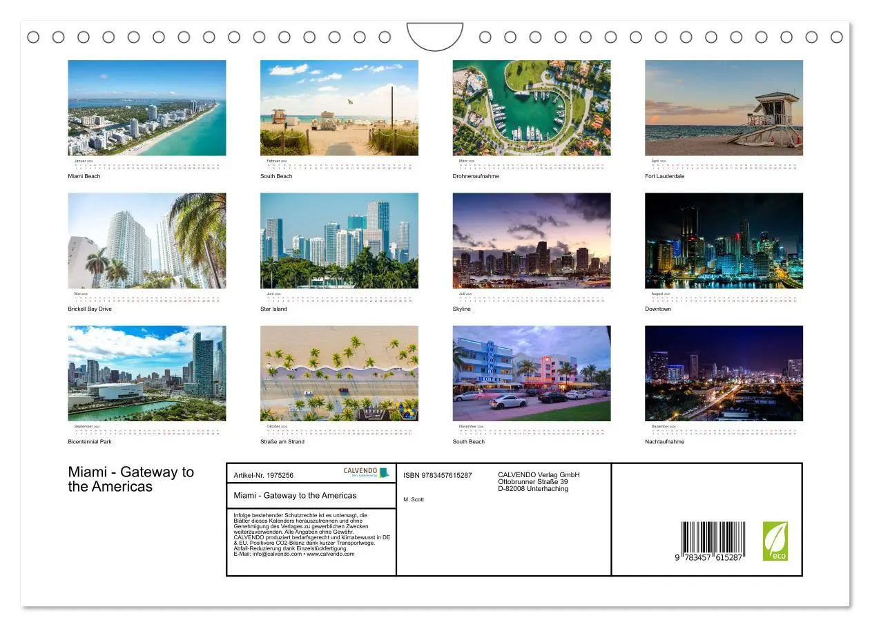 Bild: 9783457615287 | Miami - Gateway to the Americas (Wandkalender 2026 DIN A4 quer),...