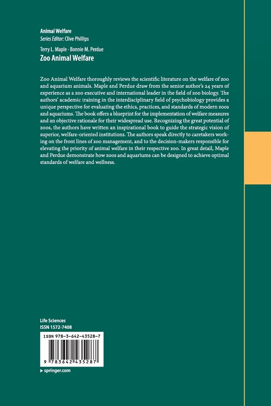 Rückseite: 9783642435287 | Zoo Animal Welfare | Bonnie M Perdue (u. a.) | Taschenbuch | xix
