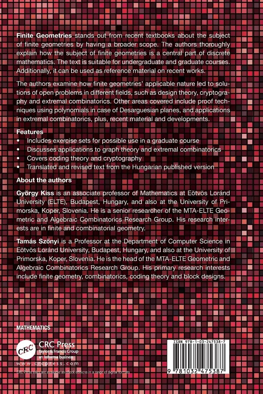 Rückseite: 9781032475387 | Finite Geometries | Gyorgy Kiss (u. a.) | Taschenbuch | Englisch