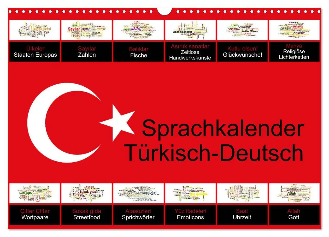 Cover: 9783516005387 | Sprachkalender Türkisch-Deutsch (Wandkalender 2026 DIN A3 quer),...