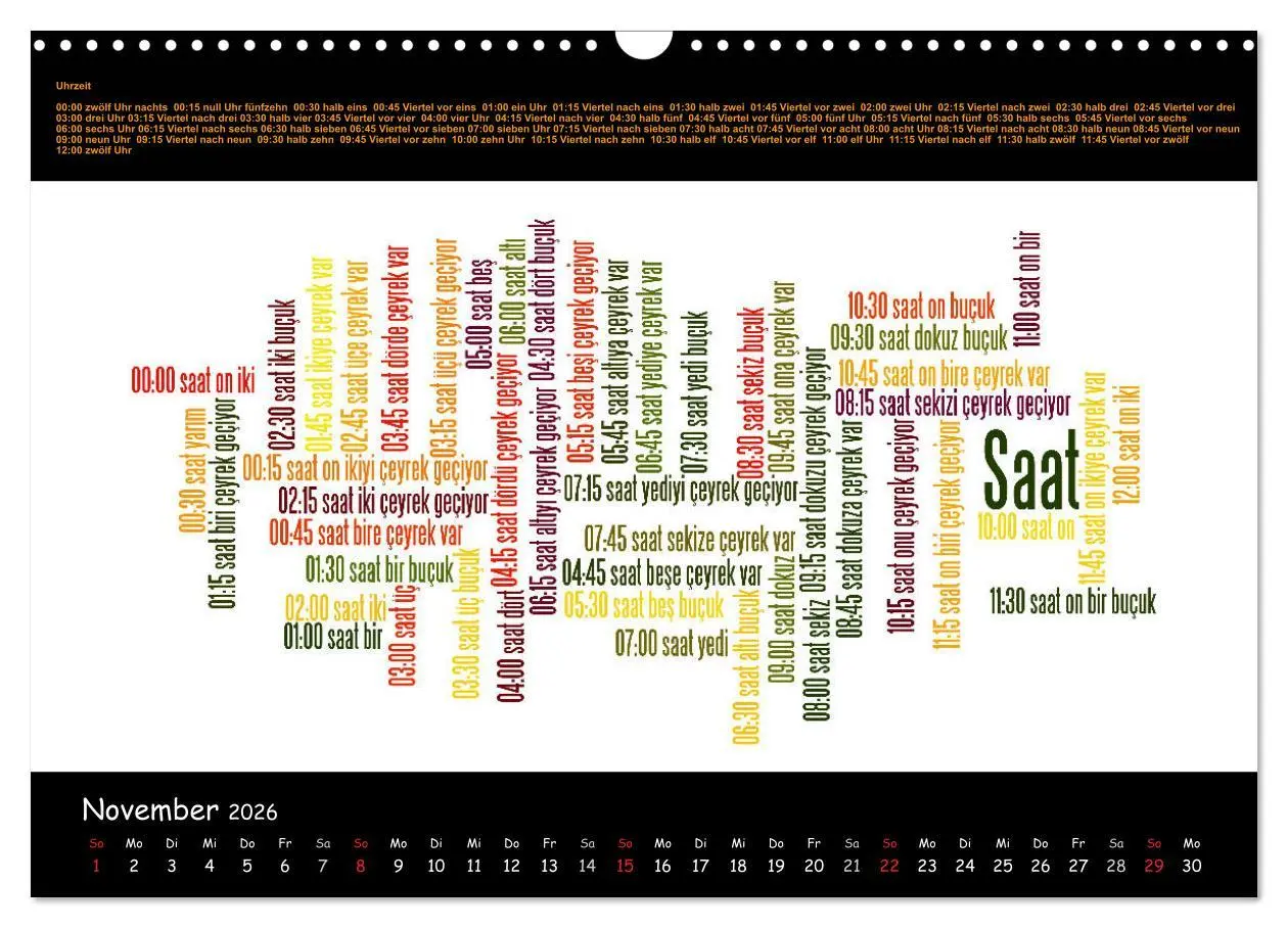 Bild: 9783516005387 | Sprachkalender Türkisch-Deutsch (Wandkalender 2026 DIN A3 quer),...