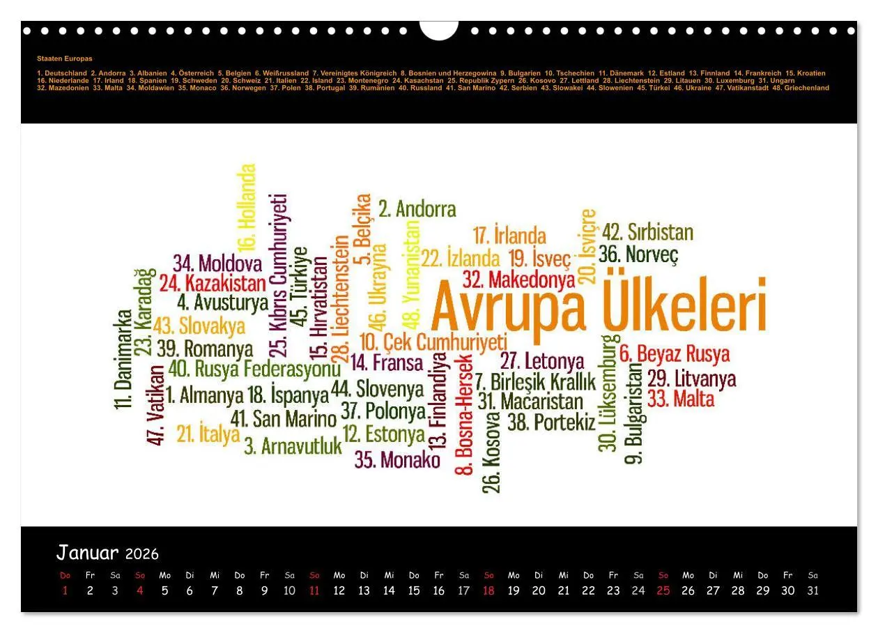 Bild: 9783516005387 | Sprachkalender Türkisch-Deutsch (Wandkalender 2026 DIN A3 quer),...