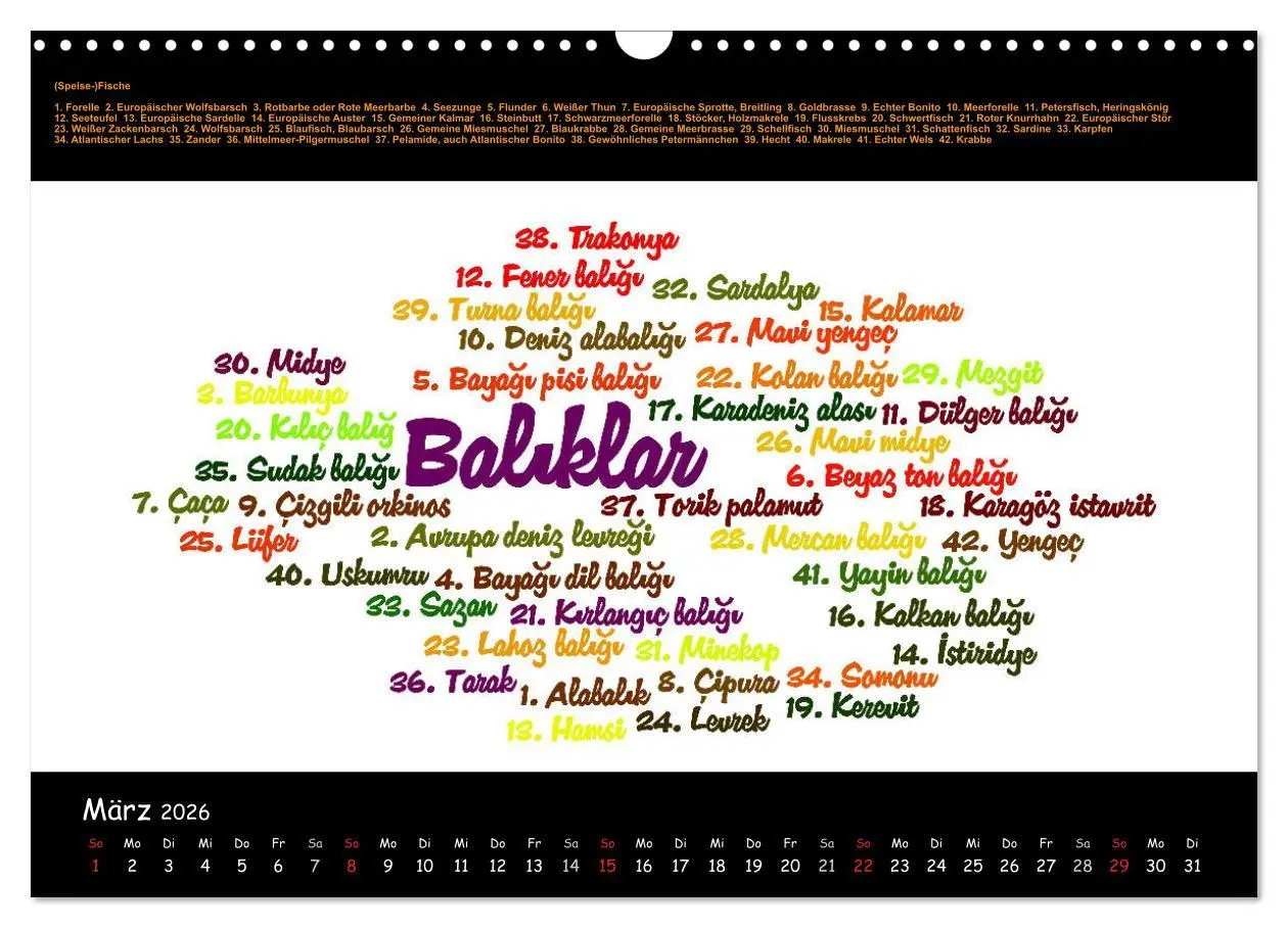 Bild: 9783516005387 | Sprachkalender Türkisch-Deutsch (Wandkalender 2026 DIN A3 quer),...