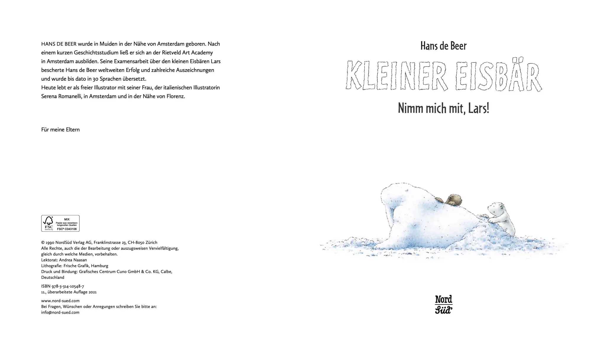 Bild: 9783314105487 | Kleiner Eisbär. Nimm mich mit! | Hans De Beer | Buch | 32 S. | Deutsch