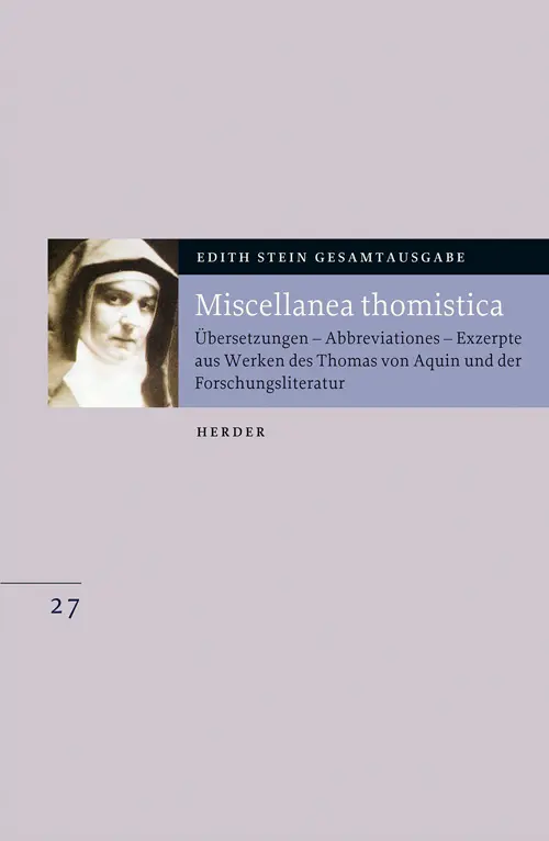 Cover: 9783451345487 | Miscellanea thomistica | Edith Stein | Buch | 344 S. | Deutsch | 2013