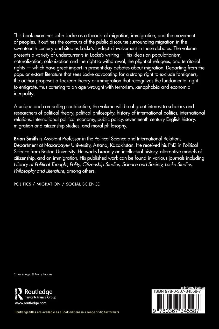 Rückseite: 9780367345587 | John Locke, Territory, and Transmigration | Brian Smith | Taschenbuch