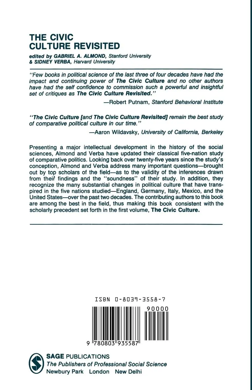Rückseite: 9780803935587 | The Civic Culture Revisited | Gabriel Abraham Almond (u. a.) | Buch