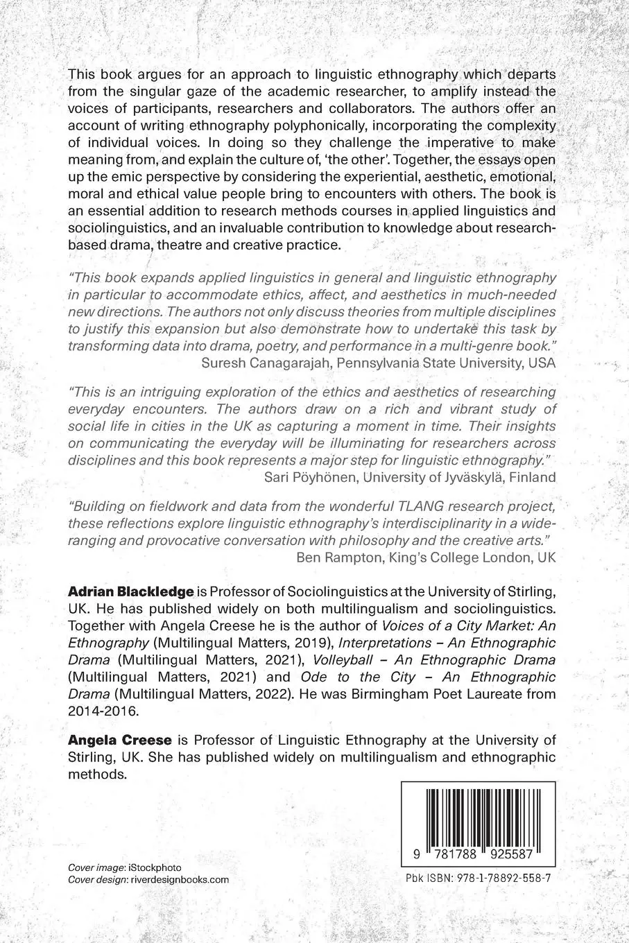 Rückseite: 9781788925587 | Essays in Linguistic Ethnography | Ethics, Aesthetics, Encounters