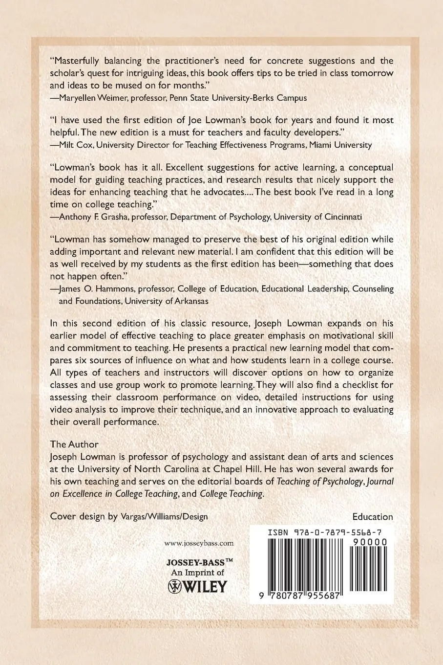 Rückseite: 9780787955687 | Mastering the Techniques of Teaching | Joseph Lowman | Taschenbuch