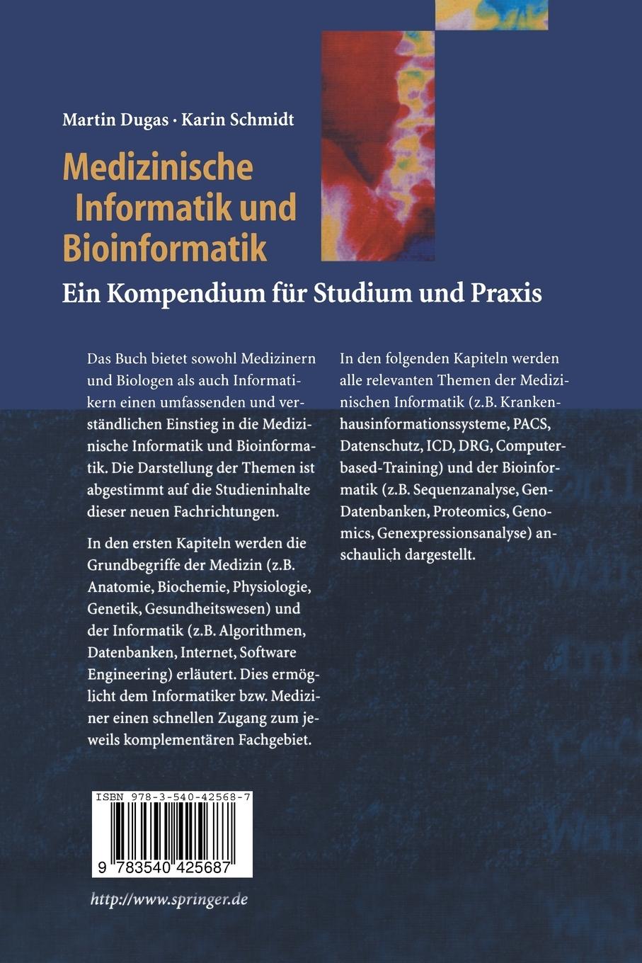 Rückseite: 9783540425687 | Medizinische Informatik und Bioinformatik | Karin Schmidt (u. a.)
