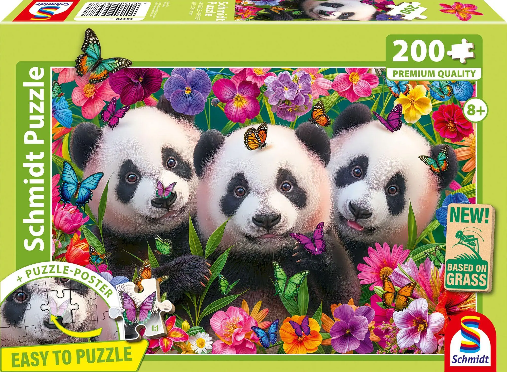 Cover: 4001504565787 | Panda-Trio | Kinderpuzzle Graspappe Standard 200 Teile | Spiel | 56578