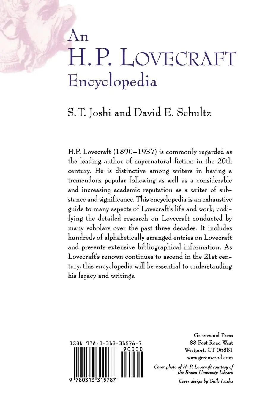 Rückseite: 9780313315787 | An H. P. Lovecraft Encyclopedia | S. T. Joshi (u. a.) | Buch | 2001