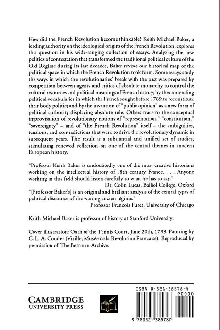 Rückseite: 9780521385787 | Inventing the French Revolution | Keith Michael Baker | Taschenbuch