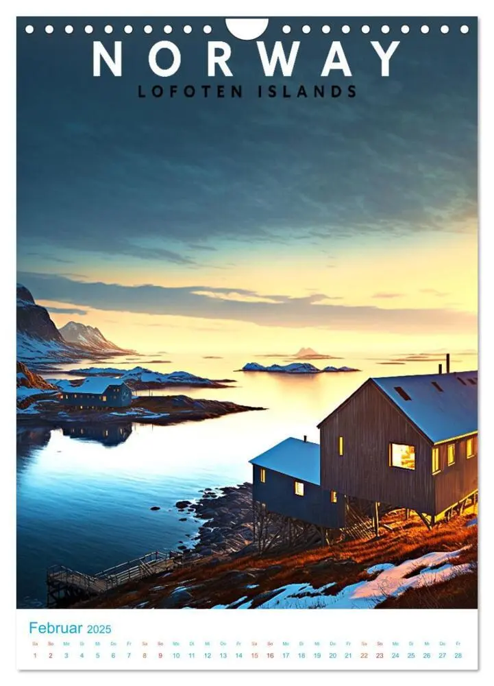 Bild: 9783435885787 | Lofoten - Old School Poster Style (Wandkalender 2025 DIN A4 hoch),...