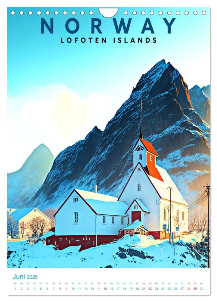Bild: 9783435885787 | Lofoten - Old School Poster Style (Wandkalender 2025 DIN A4 hoch),...