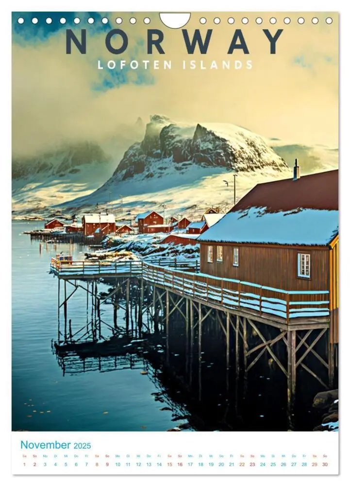 Bild: 9783435885787 | Lofoten - Old School Poster Style (Wandkalender 2025 DIN A4 hoch),...