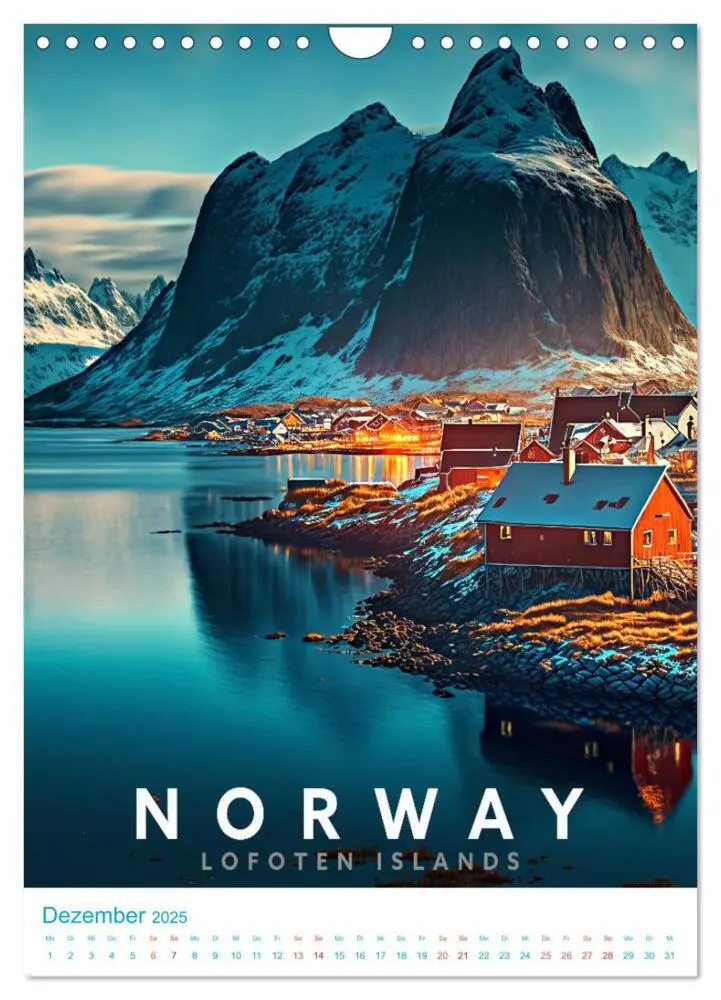 Bild: 9783435885787 | Lofoten - Old School Poster Style (Wandkalender 2025 DIN A4 hoch),...