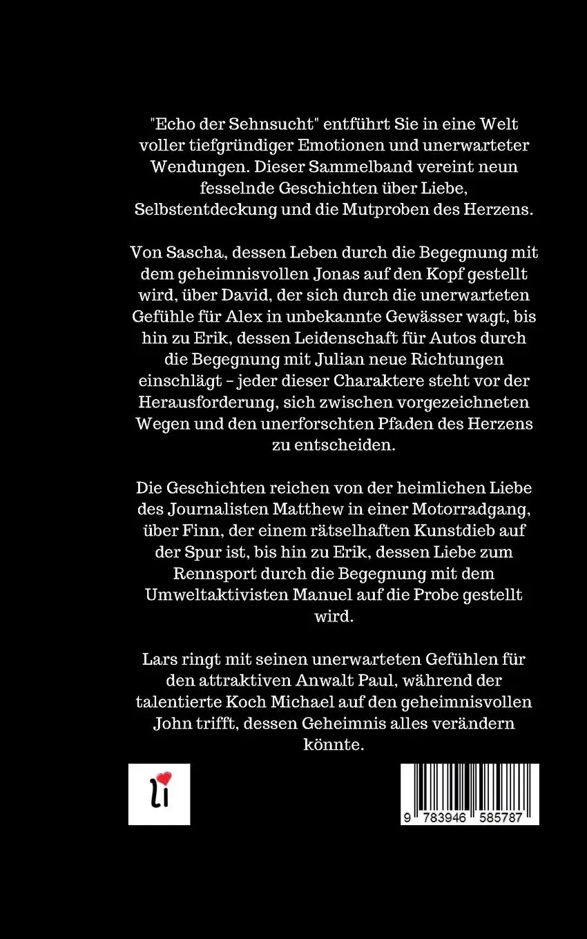Rückseite: 9783946585787 | Echo der Sehnsucht | Großer Gay Romance Sammelband | Alisa Kevano